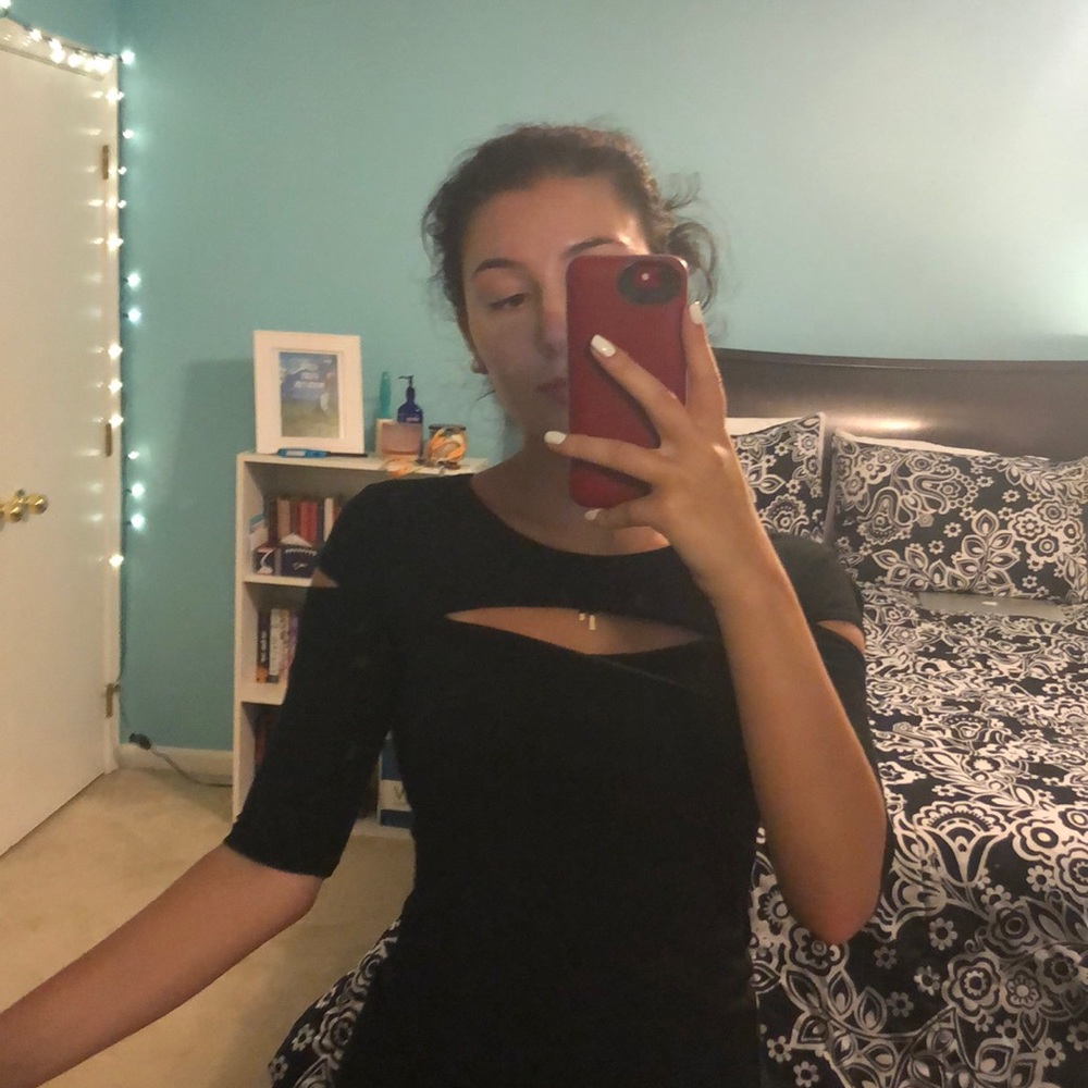 Express Black Top with Sexy Slit